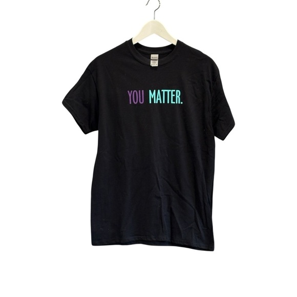 You Matter Tee Shirt Black Teacher Social Worker Size Medium Purple Blue Print - Picture 2 of 5